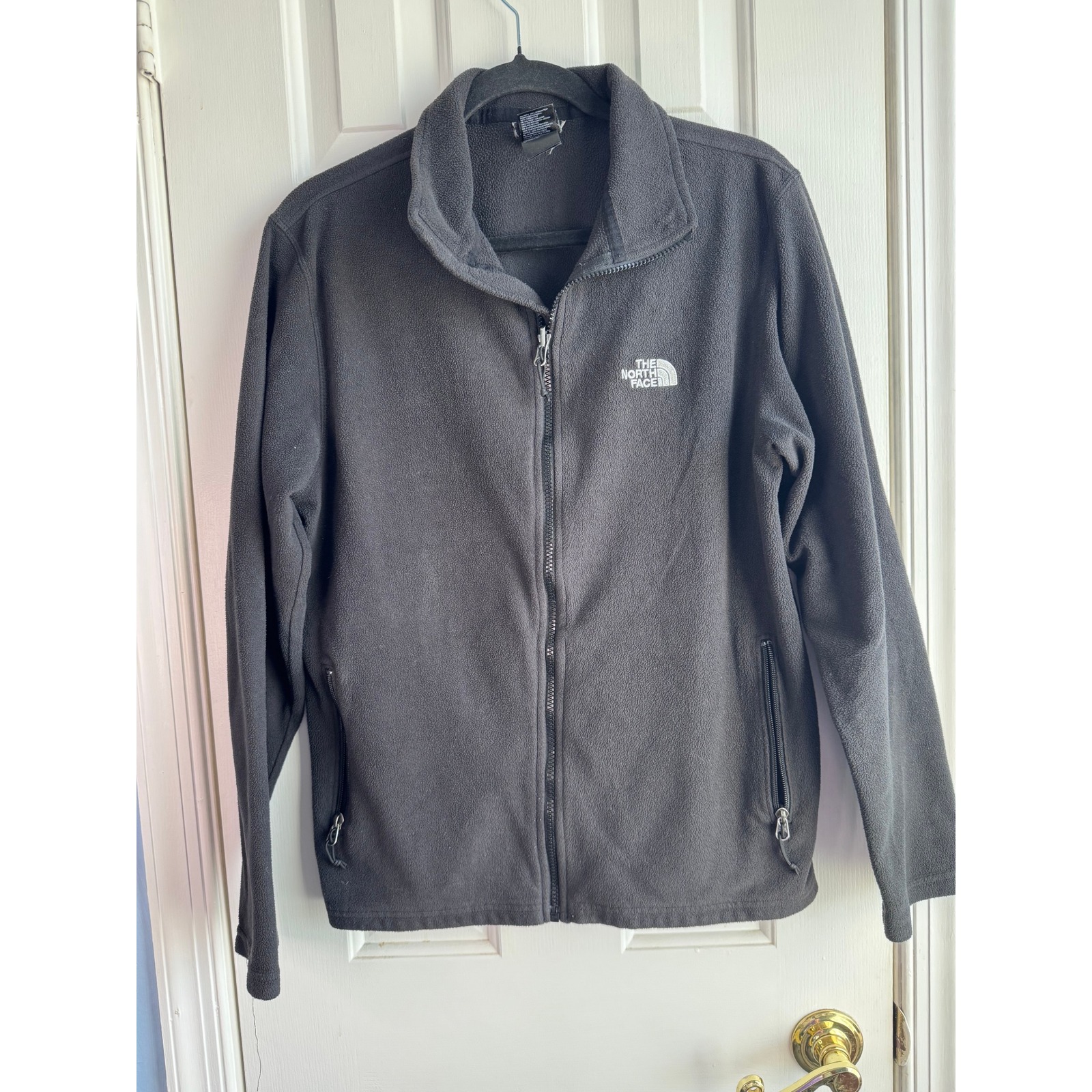 The North Face Men's Medium Black Full Zip Fleece Jacket Outdoor Zip Pockets